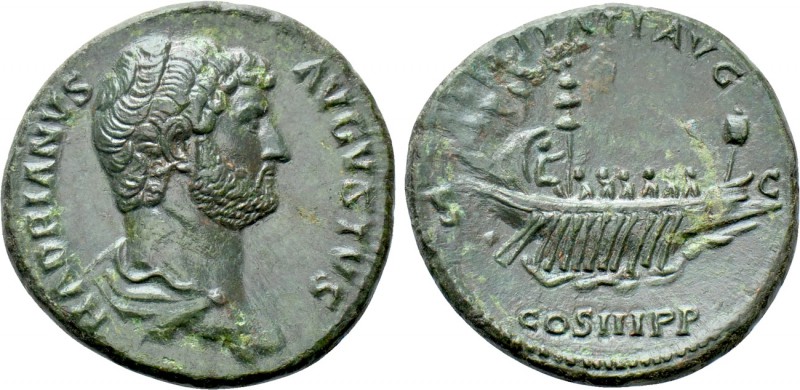 HADRIAN (117-138). As. Rome. 

Obv: HADRIANVS AVGVSTVS. 
Bareheaded and drape...