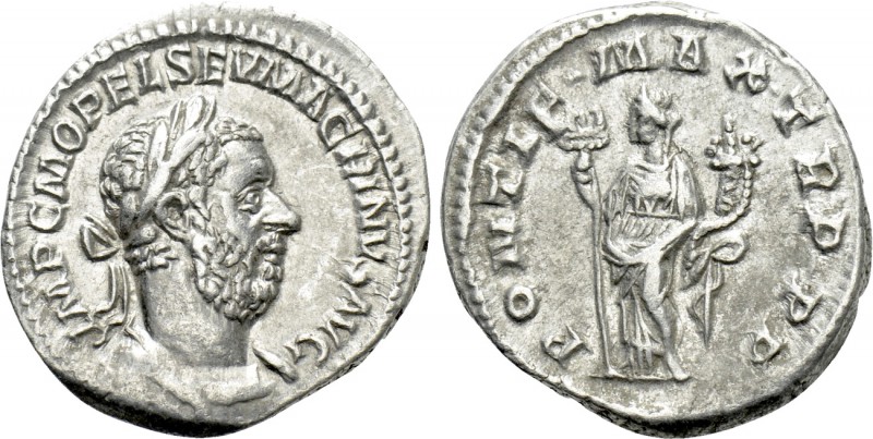 MACRINUS (217-218). Denarius. Rome. 

Obv: IMP C M OPEL SEV MACRINVS AVG. 
La...