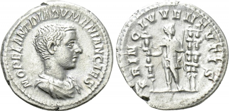 DIADUMENIAN (Caesar, 217-218). Denarius. Rome. 

Obv: M OPEL ANT DIADVMENIAN C...