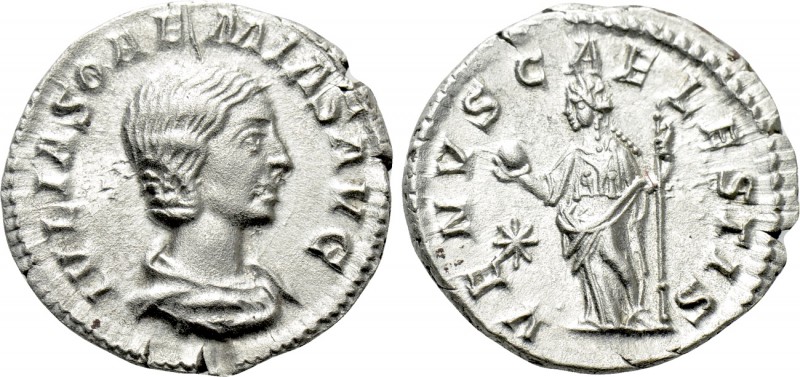 JULIA SOAEMIAS (Augusta, 218-222). Denarius. Rome. 

Obv: IVLIA SOAEMIAS AVG. ...