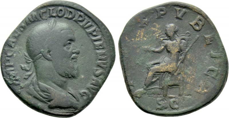 PUPIENUS (238). Sestertius. Rome. 

Obv: IMP CAES M CLOD PVPIENVS AVG. 
Laure...