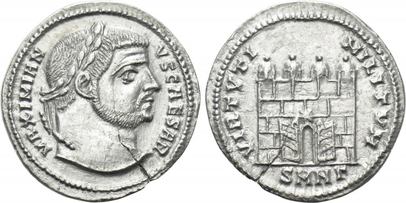 GALERIUS (Caesar, 293-305). Argenteus. Nicomedia. 

Obv: MAXIMIANVS CAESAR. 
...