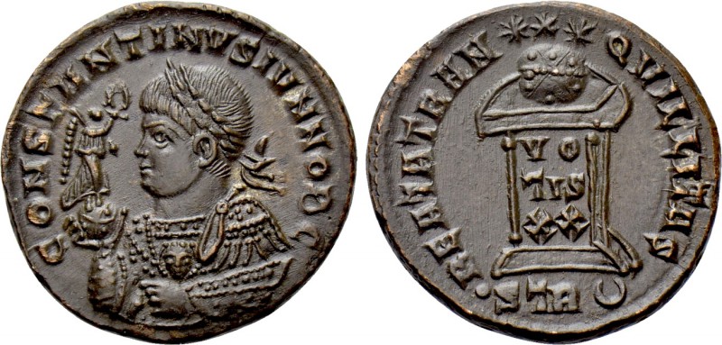 CONSTANTINE II (Caesar, 316-337). Follis. Treveri. 

Obv: CONSTANTINVS IVN NOB...