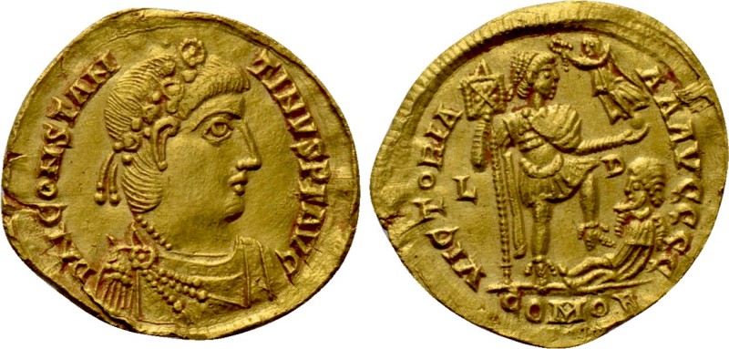 CONSTANTINE III (407-411). GOLD Solidus. Lugdunum.

Obv: D N CONSTANTINVS P F ...