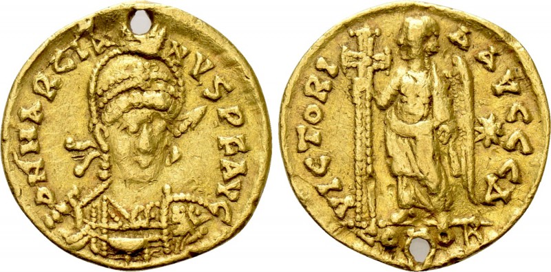MARCIAN (450-457). GOLD Solidus. Constantinople. 

Obv: D N MARCIANVS P F AVG....