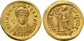 ZENO (Second reign, 476-491). GOLD Solidus. Constantinople.