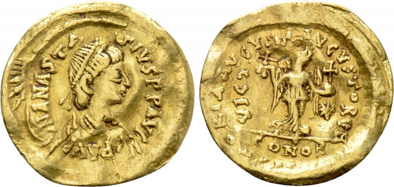 ANASTASIUS I (491-518). GOLD Tremissis. Constantinople. 

Obv: D N ANASTASIVS ...