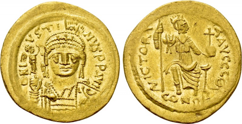 JUSTIN II (565-578). GOLD Solidus. Constantinople. 

Obv: D N IVSTINVS P P AVG...