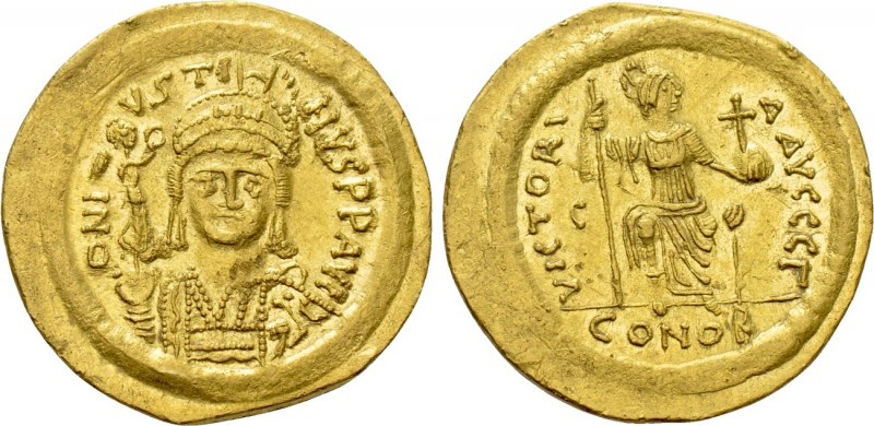JUSTIN II (565-578). GOLD Solidus. Constantinople. 

Obv: D N IVSTINVS P P AVG...