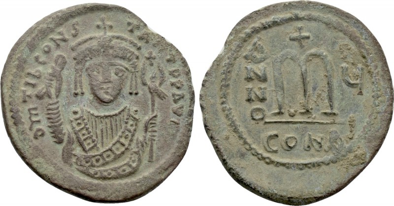 TIBERIUS II CONSTANTINE (578-582). Follis. Constantinople. Dated RY 5 (578/9). ...