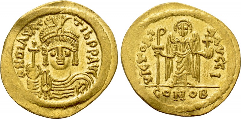 MAURICE TIBERIUS (582-602). GOLD Solidus. Constantinople. 

Obv: δ N MAVRC TIЬ...