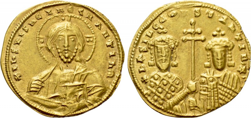 BASIL II BULGAROKTONOS with CONSTANTINE VIII (976-1025). GOLD Histamenon Nomisma...