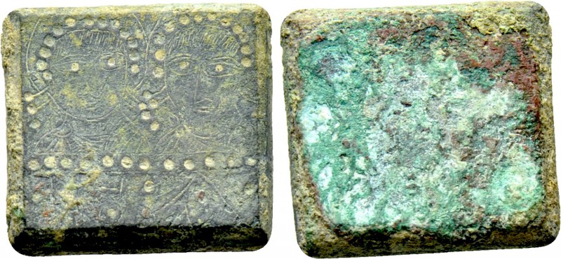 COMMERCIAL WEIGHT (Circa 6th-7th centuries). Ae One Ounce Weight. 

Obv: Diade...