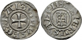 CRUSADERS. Latin Kingdom of Jerusalem. Baldwin III (1143-1163). BI Denier. Jerusalem.