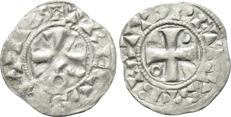 FRANCE. Champagne. Thibaut II (1125-1152). Denier. Troyes. 

Obv: + TRECAS CIV...