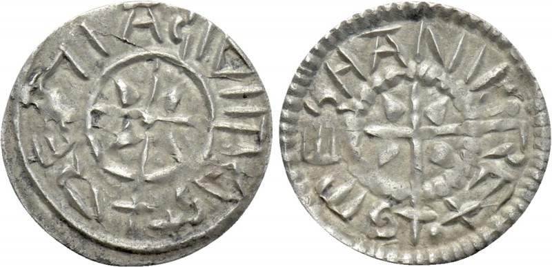 HUNGARY. Stephen I (I. István) (997-1038). Denar. 

Obv: + STEPHANVS REX. 
Sh...