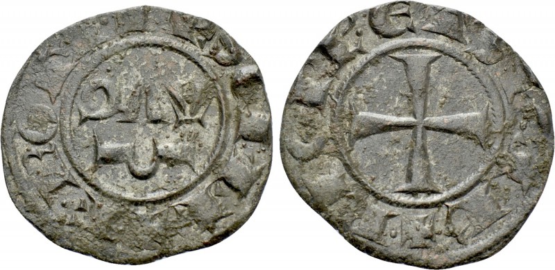 ITALY. Sicily. Federico I (1198-1250). BI Denaro. Messina. 

Obv: Omega above ...