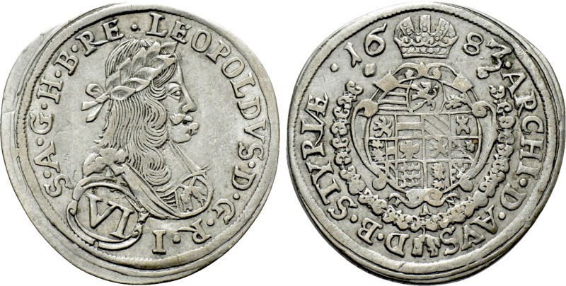 AUSTRIA. Holy Roman Empire. Leopold I (Emperor, 1658-1705). 6 Kreuzer (1683). Gr...