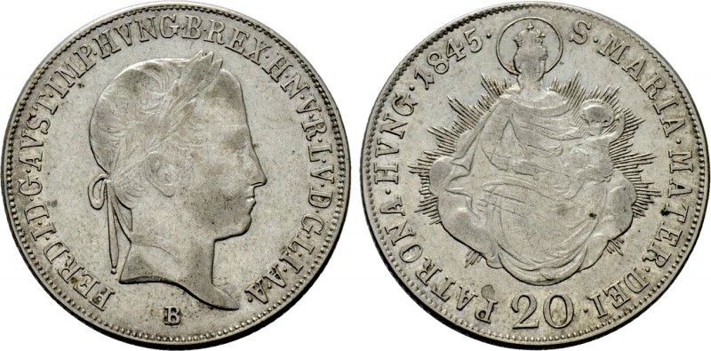 AUSTRIA. Ferdinand I (1835-1848). 20 Krajczar (1845-B). Kremnica. 

Obv: FERD ...