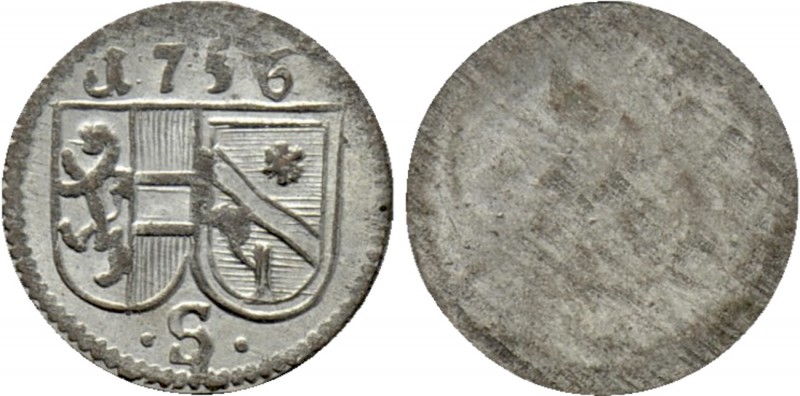 AUSTRIA. Salzburg. Sigismund von Schrattenbach (1753-1771). Uniface Pfennig (175...