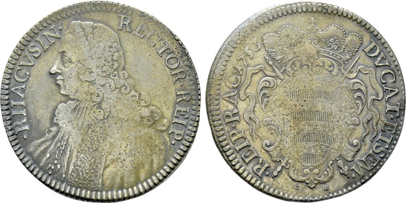 CROATIA. Republic of Ragusa (Dubrovnik). Tallero (1753-GB). 

Obv: RHACVSIN RE...