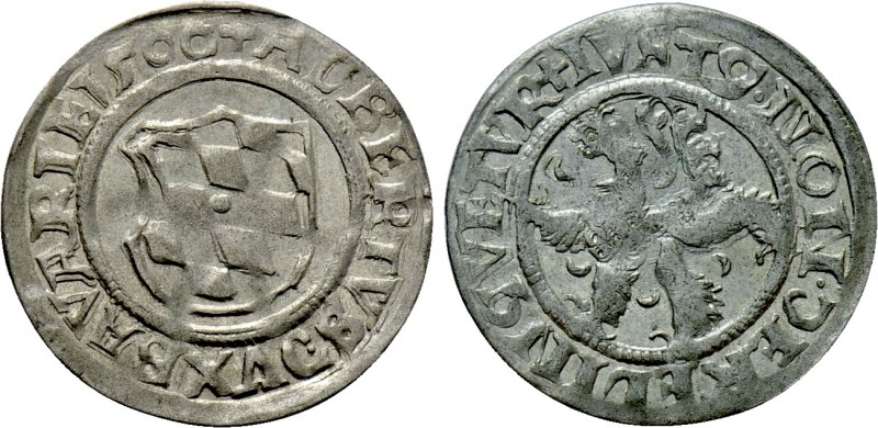 GERMANY. Bavaria. Albrecht IV der Weise (1465-1508). 1/2 Batzen (1500). 

Obv:...