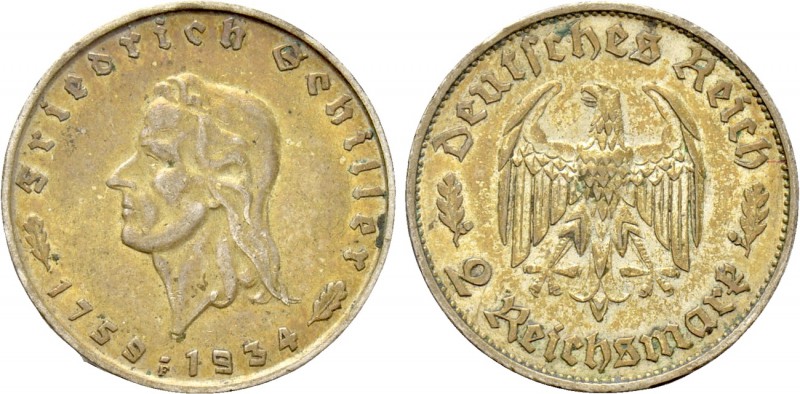 GERMANY. Third Reich (1933-1945). 2 Reichsmark (1934-F). Stuttgart. 

Obv: Fri...
