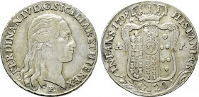 ITALY. Naples. Ferdinando IV (First reign, 1759-1799). 120 Grana (1798).