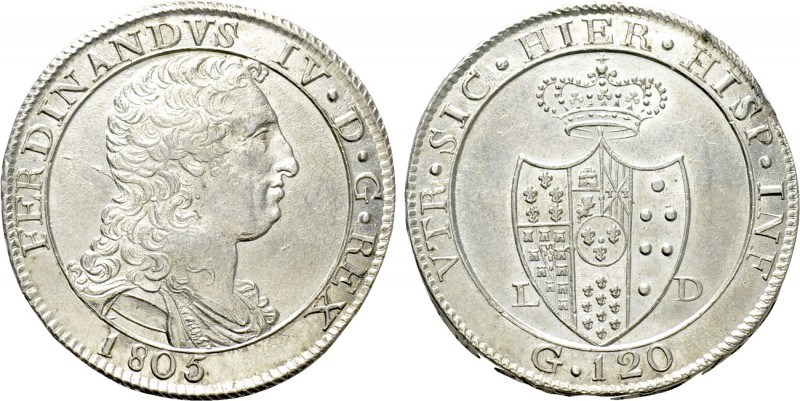 ITALY. Naples. Ferdinando IV (Second reign, 1799-1805). 120 Grana (1805-LD). 
...