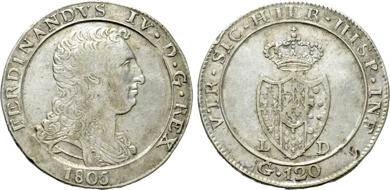 ITALY. Naples. Ferdinando IV (Second reign, 1799-1805). 120 Grana (1805-LD). 
...