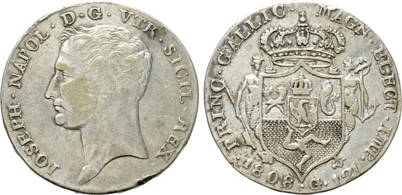 ITALY. Naples. Giuseppe I (1806-1808). 120 Grana (1808). 

Obv: IOSEPH NAPOL D...