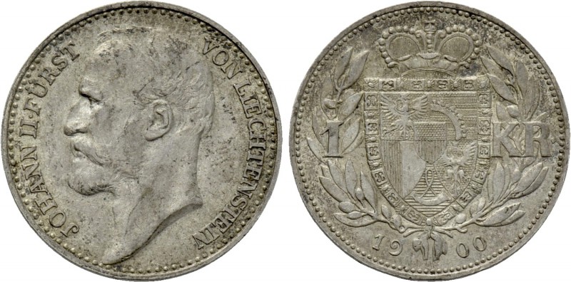 LIECHTENSTEIN. Johann II (1858-1929). Krone (1900). Wien (Vienna). 

Obv: JOHA...