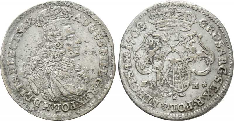 POLAND. August II Mocny (1697-1706). Szóstak (1702-EPH). Leipzig. 

Obv: AUGUS...