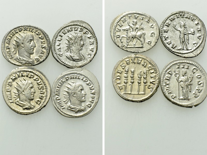 4 Antoniniani. 

Obv: .
Rev: .

. 

Condition: See picture.

Weight: g....