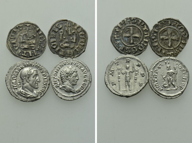 4 Coins. 

Obv: .
Rev: .

. 

Condition: See picture.

Weight: g.
 Dia...