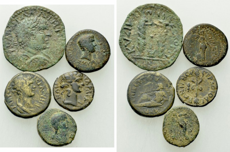 5 Roman Provincial Coins. 

Obv: .
Rev: .

. 

Condition: See picture.
...