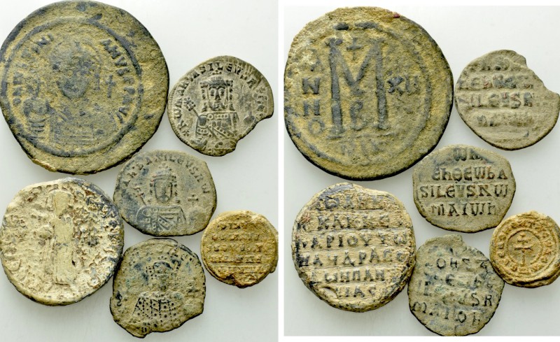 6 Byzantine Coins and Seals. 

Obv: .
Rev: .

. 

Condition: See picture....