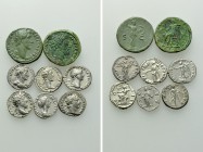 8 Roman Coins; including Hadrian, Crispina, Trajan and Commodus.