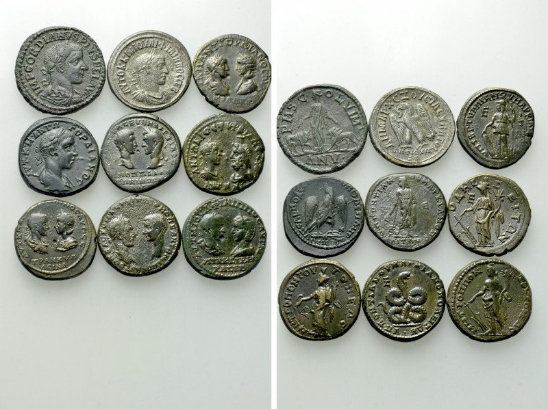 9 Roman Provincial Coins. 

Obv: .
Rev: .

. 

Condition: See picture.
...
