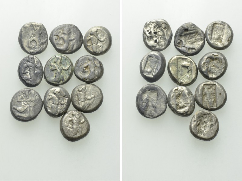 10 Achaemenid Sigloi. 

Obv: .
Rev: .

. 

Condition: See picture.

Wei...
