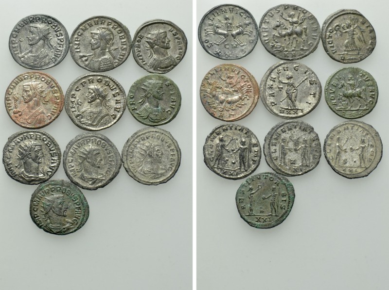 10 Antoniniani of Probus. 

Obv: .
Rev: .

. 

Condition: See picture.
...