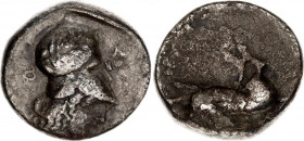 Ancient Greece Stater 426 - 404 BC, Epeiros (Ambrakia)
Pegasi 26; Silver8,19 gr; Obv: Pegasos flying right. Rev: Helmeted head of Athena right; behin...