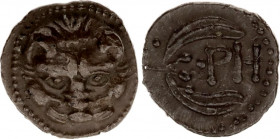 Ancient Greece Litra 425 - 420 BC, Rhegion (Sicily)
Herzfelder pl. VI, F, HN Italy 2492; Silver 0,85 gr; Obv. Facing lion's head. Rev. PH, Olive-spra...