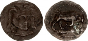 COLLECTOR'S COPY!
Ancient Greece Litra 339 - 317 BC, Morgantina (Sicily)
HGC 2; Silver 1,13 gr; Obv: Helmeted head of Athena facing slightly r.; on ...