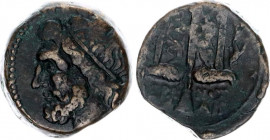 Ancient Greece AE22 275 - 215 BC, Syracuze (Sicily)
SNG ANS 965, Calciati II, 395, 197; Copper 6,89 gr; Hieron II; Obv. Diademed, bearded head of Pos...