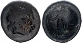 Ancient Greece AE20 212 BC, Syracuse (Sicily)
CNS II, 239, HGC 2, 1473; Copper 8,24 gr; Obv: Laureate head of Zeus r. R/ Tyche standing l., Rev: hold...