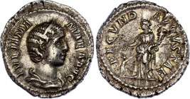 Roman Empire AR Denarius 190 - 235 AD
RIC 331; RSC 5; Silver 3.20 g.; Julia Mamaea (190-235 AD); Obv: IVLIA MAMAEA AVG, diademed draped bust right / ...