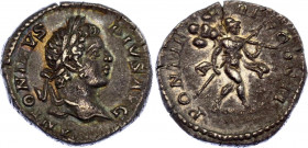 Roman Empire AR Denarius 207 AD
RIC 88; RSC 431; BMC 542; Silver 3.14 g.; Caracalla (198-217 AD); Obv: ANTONINVS PIVS AVG, laureate head right / PONT...
