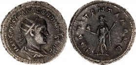 Roman Empire Antonianus 238 - 239 AD, Gordian III
RIC 193, C 302; Silver 4,92 gr; Obv: IMPCAESMANTGORDIANVSAVG - Radiate, draped and cuirassed bust r...