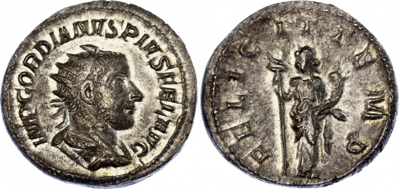 Roman Empire AR Antoninianus 243 - 244 AD
RIC 140; RSC 71; Silver 4.01 g.; Gord...